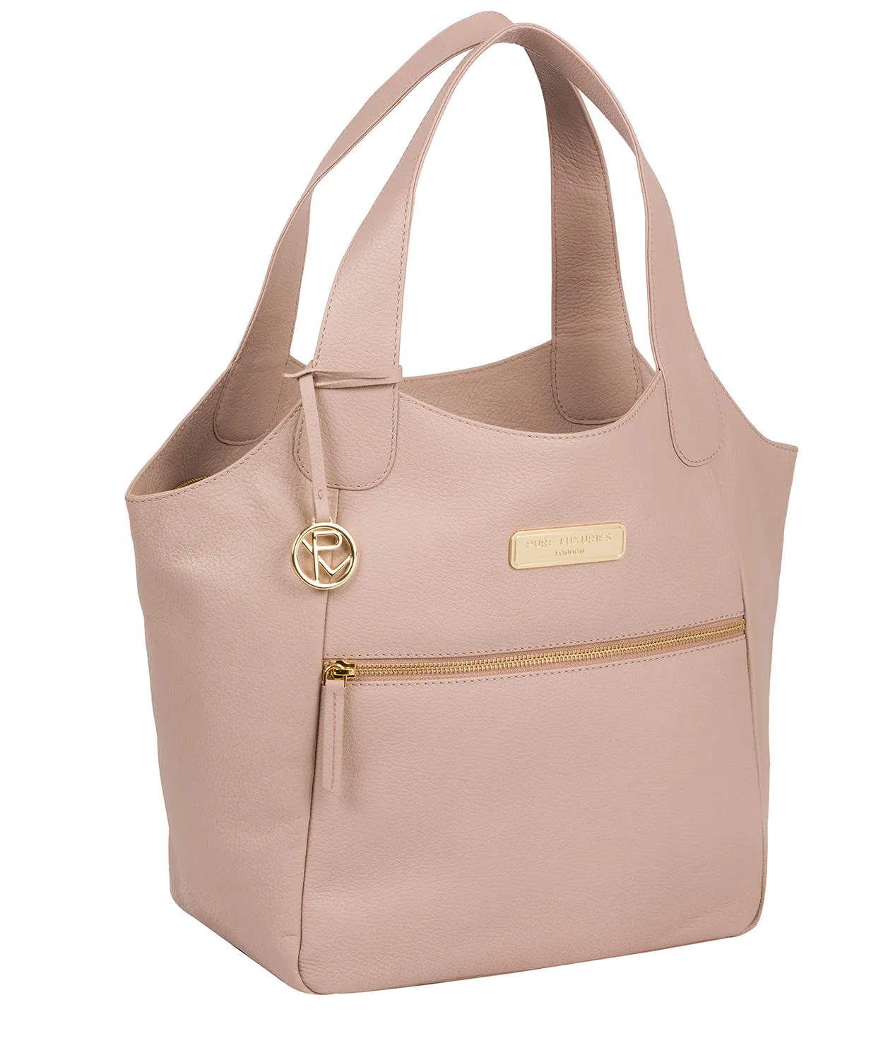 'Roxanne' Blush Pink Leather Tote Bag
