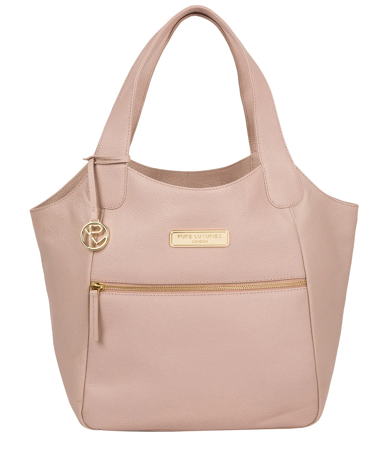 'Roxanne' Blush Pink Leather Tote Bag