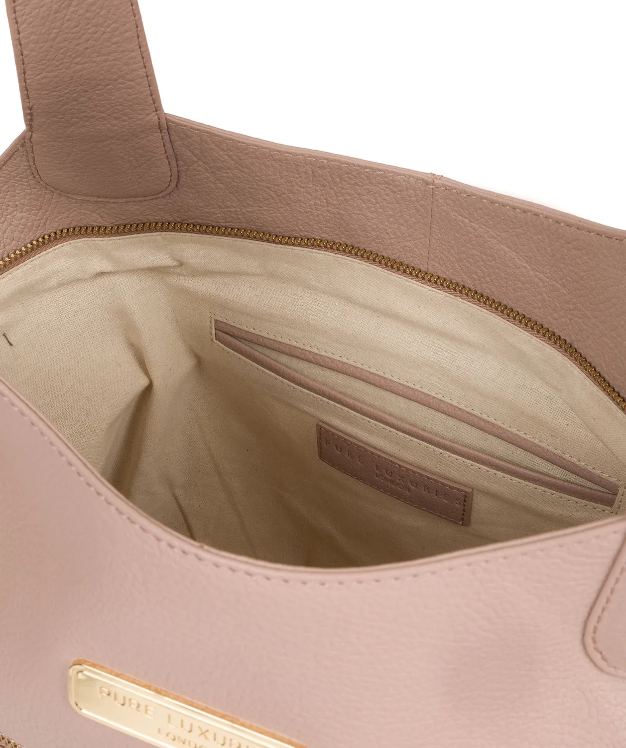 'Roxanne' Blush Pink Leather Tote Bag