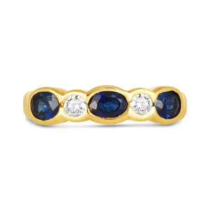 Sapphire & Diamond Five Stone Ring