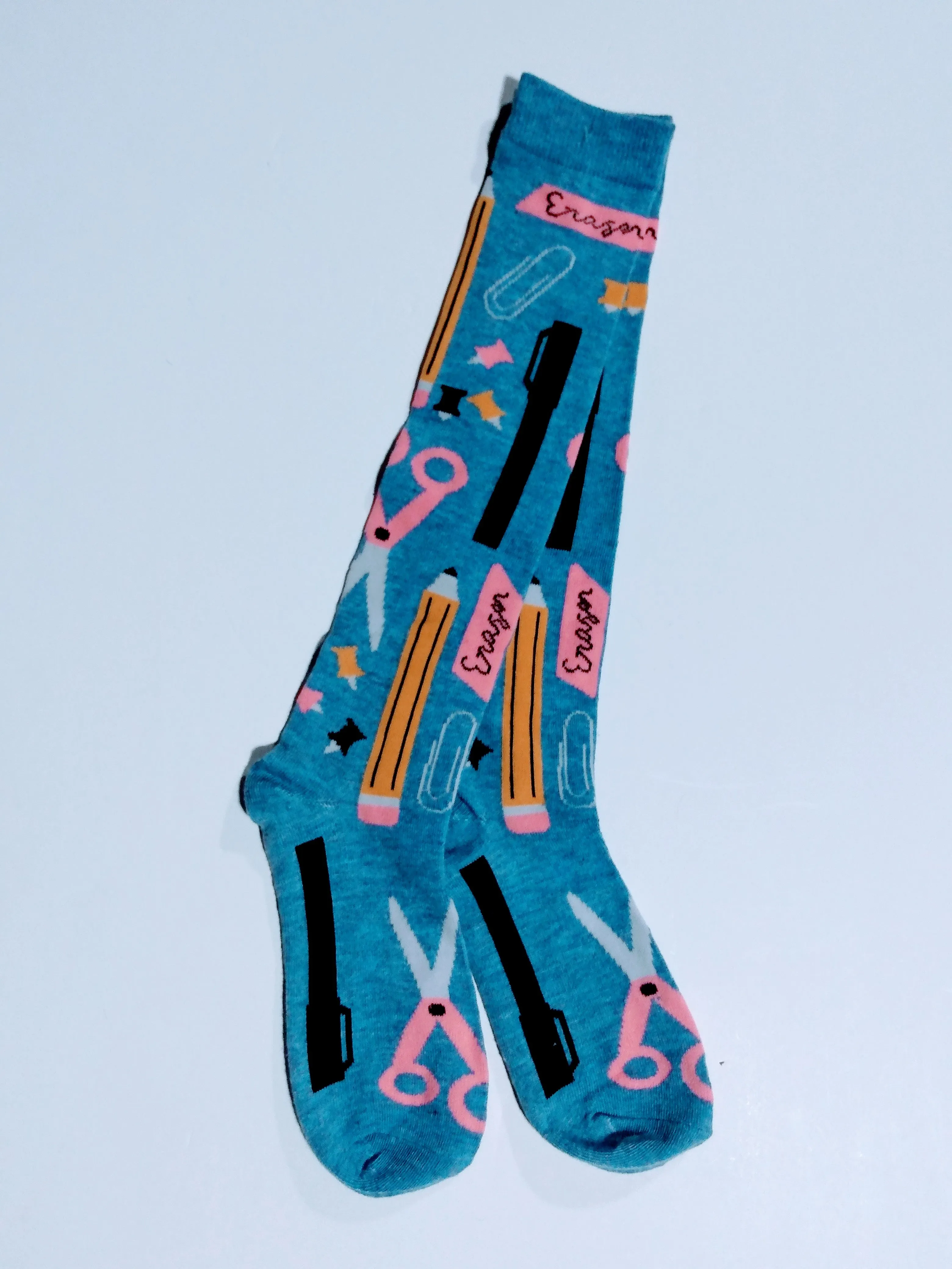 School Supplies Knee High Socks