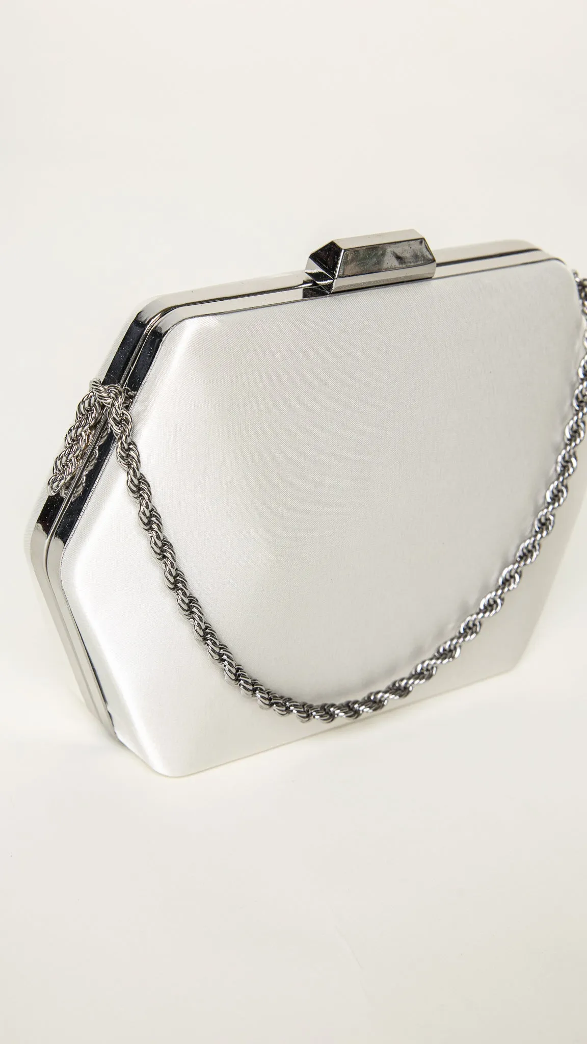 Seer Silver Hexagon Clutch Purse