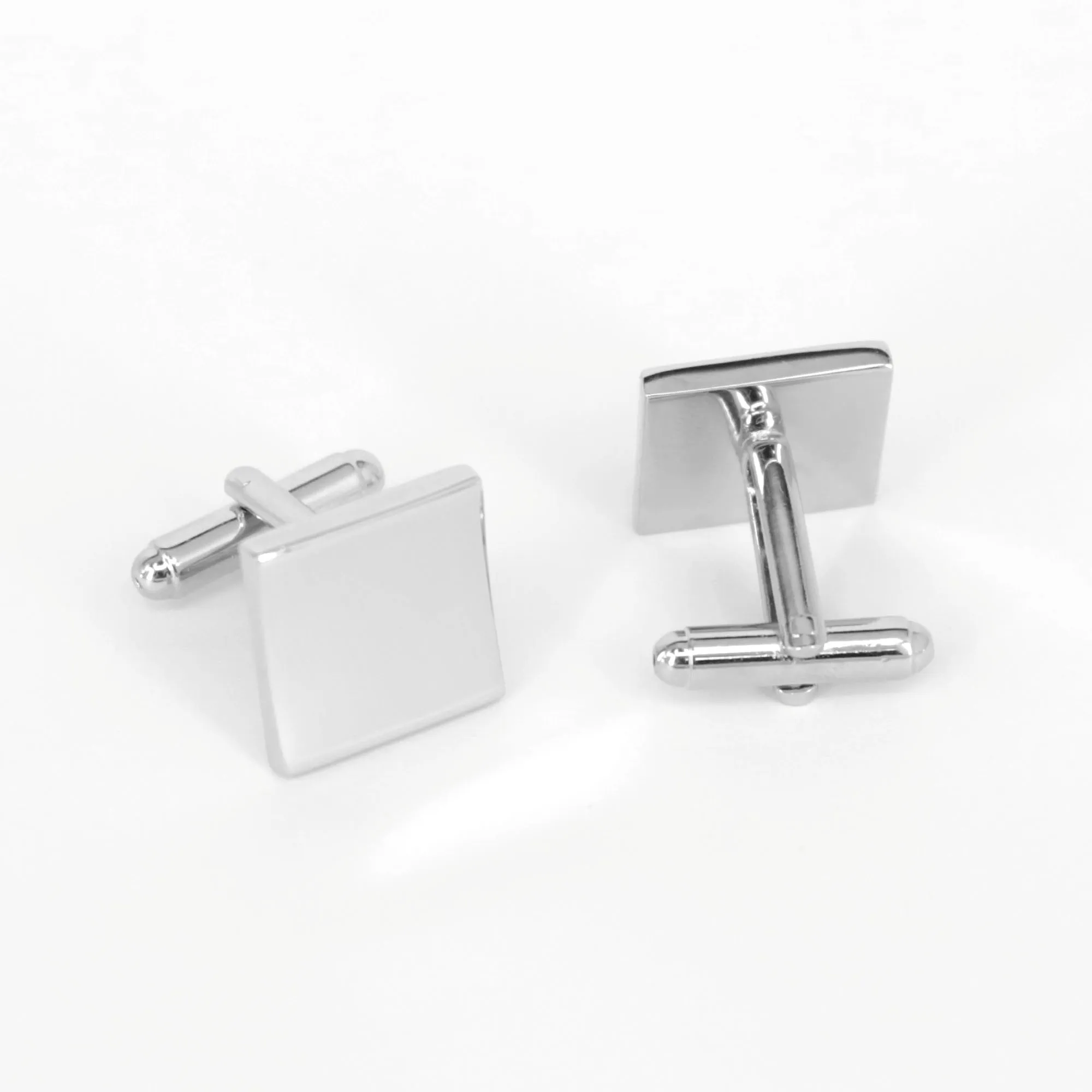 Silver Plain Square Thin Cufflinks
