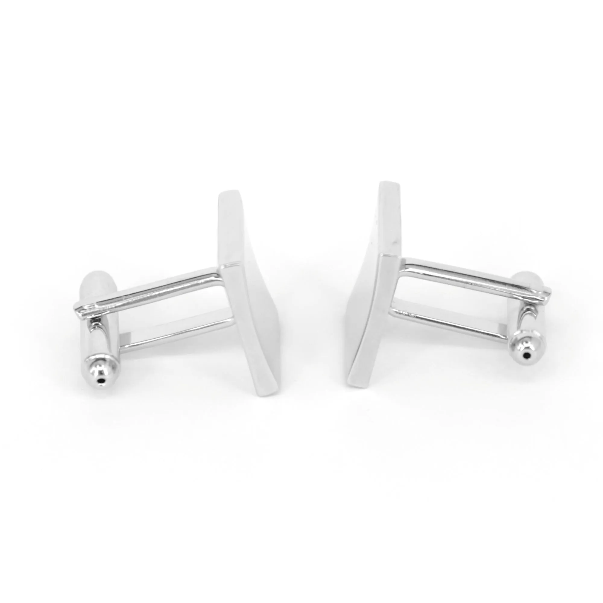 Silver Plain Square Thin Cufflinks