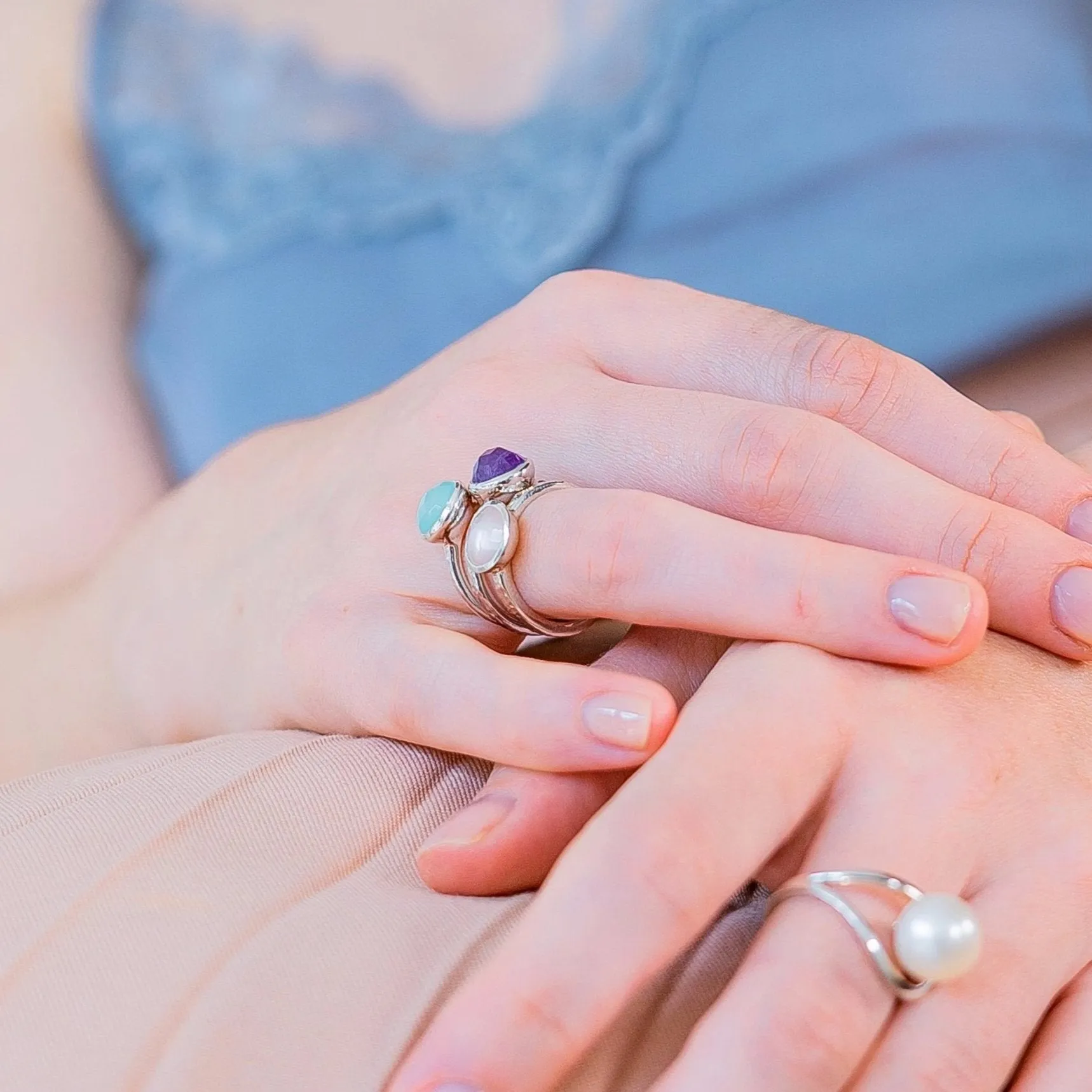 Silver Ring Amethyst Estella