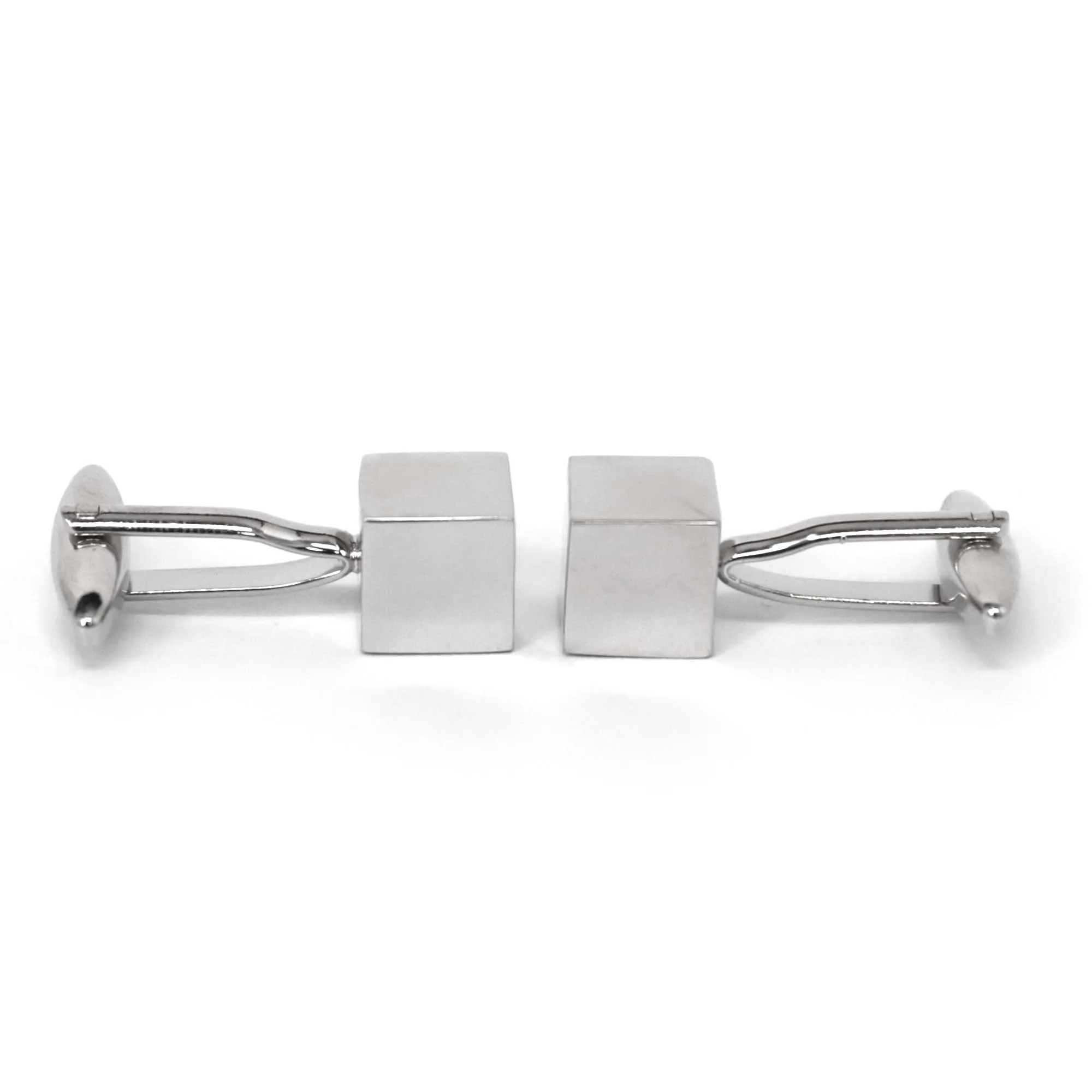 Silver square cube Cufflink