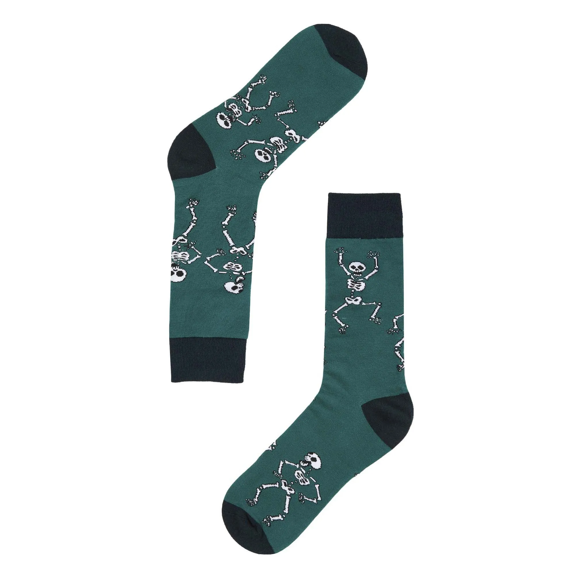 Skeleton Printed Crew Length Socks