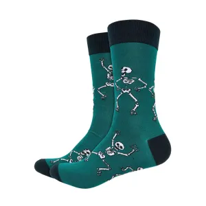 Skeleton Printed Crew Length Socks