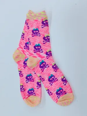 Skull Crossbones & Bow Crew Socks