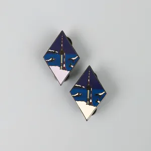 Snowy View of N-Tower Enamel Pin