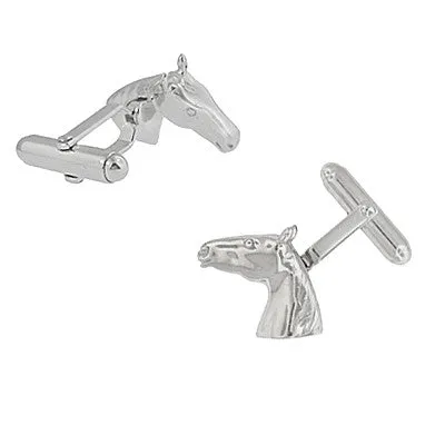 Solid Sterling Silver Horse's Head Cufflinks