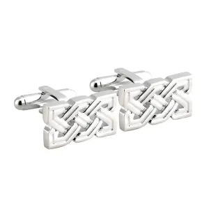 Solvar Rhodium Plated Celtic Knot Cufflink