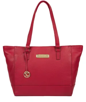 'Sophie' Berry Red Leather Tote Bag