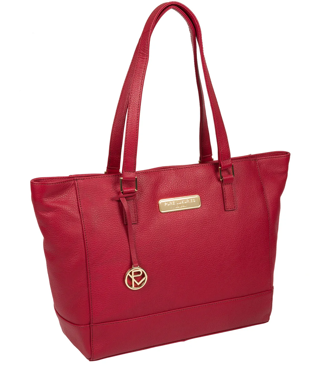 'Sophie' Berry Red Leather Tote Bag