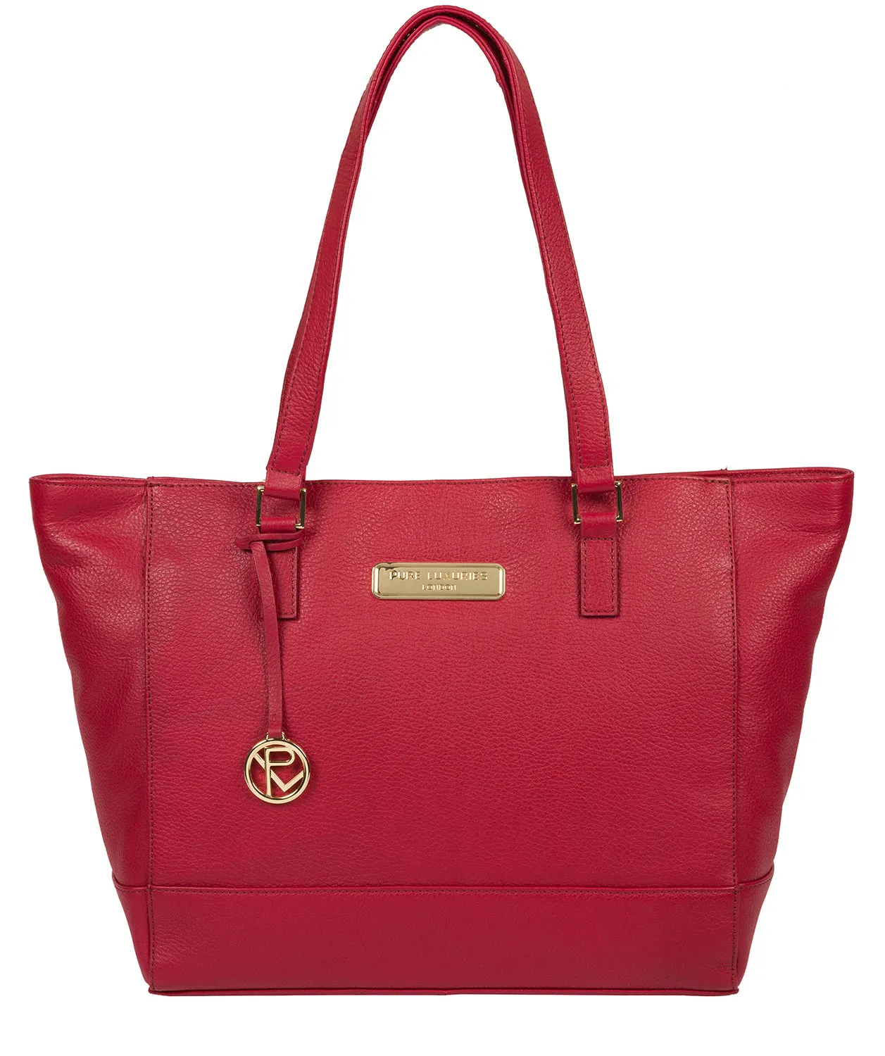 'Sophie' Berry Red Leather Tote Bag