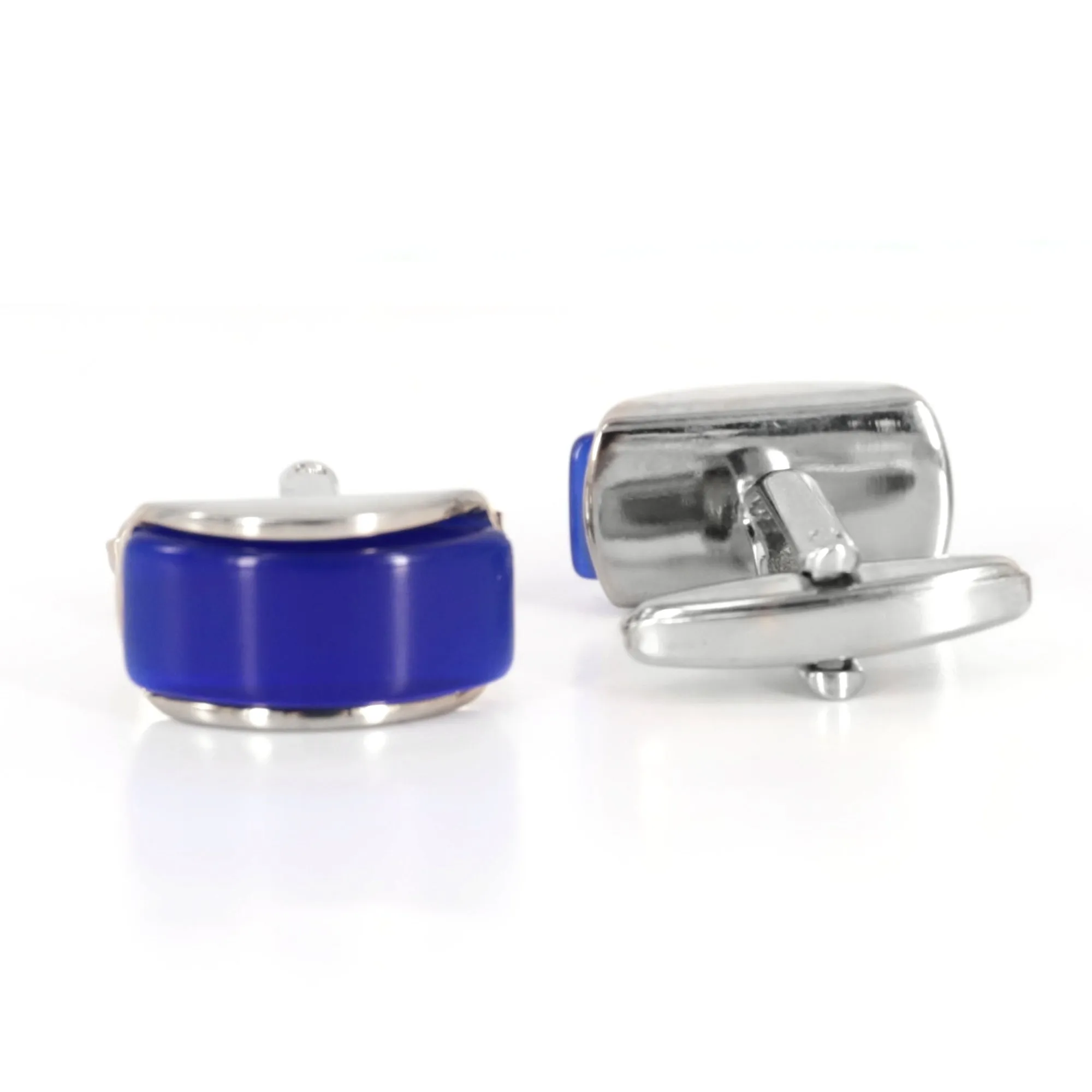 Spherical Wedge in Navy Fiber Optic Cufflinks
