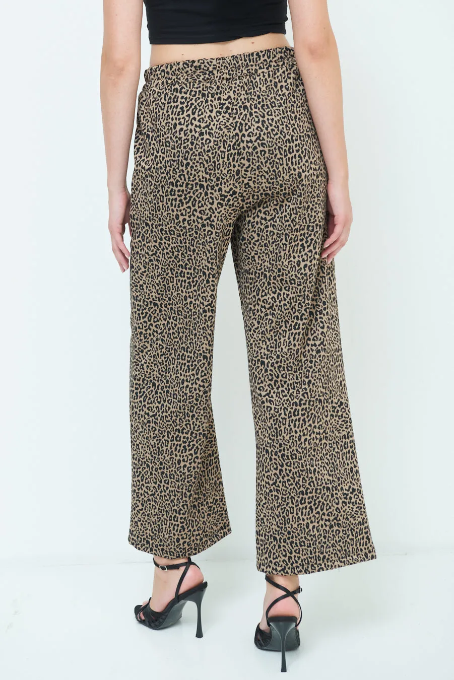 Stylish high-waisted printed trousers wholesale
