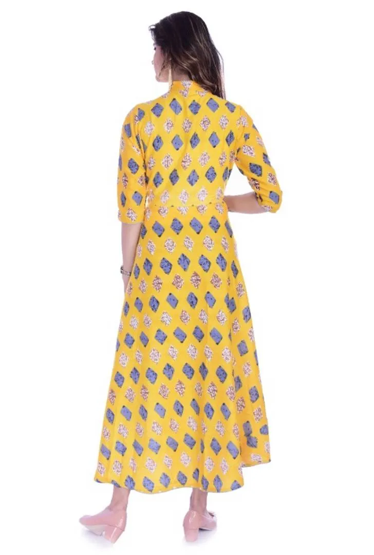 Stylish Rayon Printed Anarkali Kurta