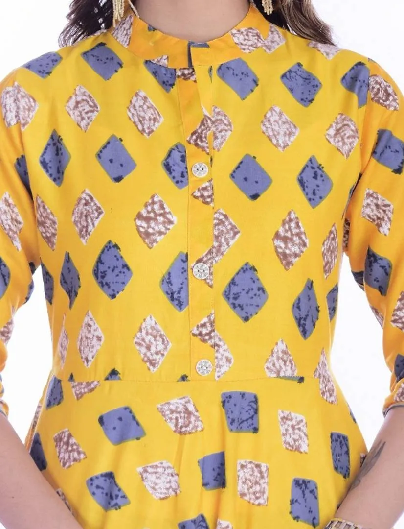 Stylish Rayon Printed Anarkali Kurta