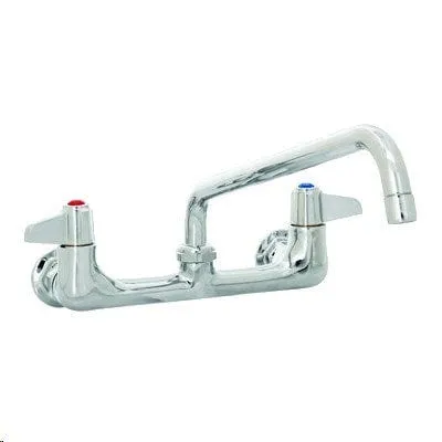 T&S Brass 5F-8WLS12 Wall Mount Faucet, 12" Swing Nozzle, Lever Handles and Inlet Supply Kit | Denson CFE