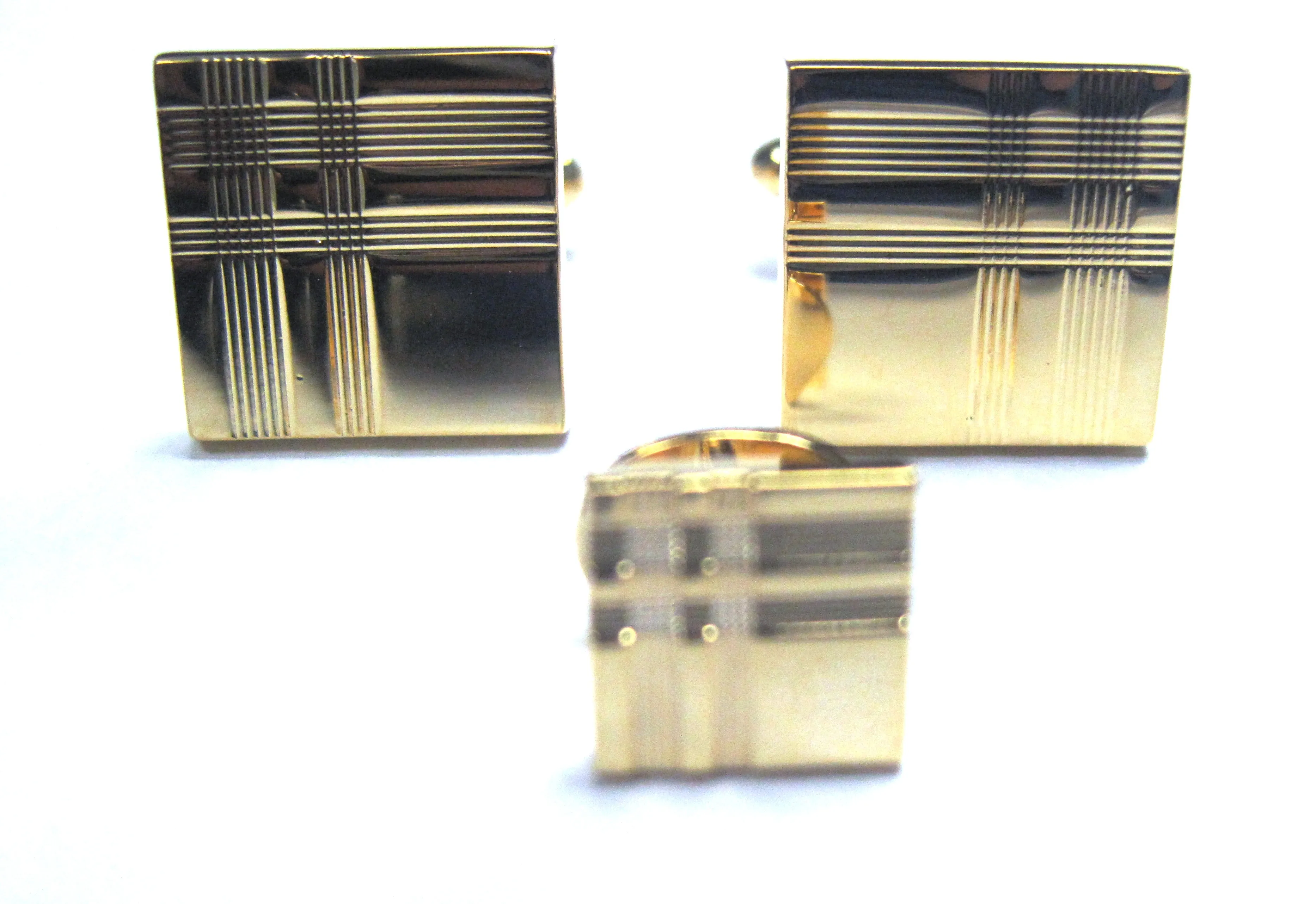 Tartan Plaid sterling silver stud set