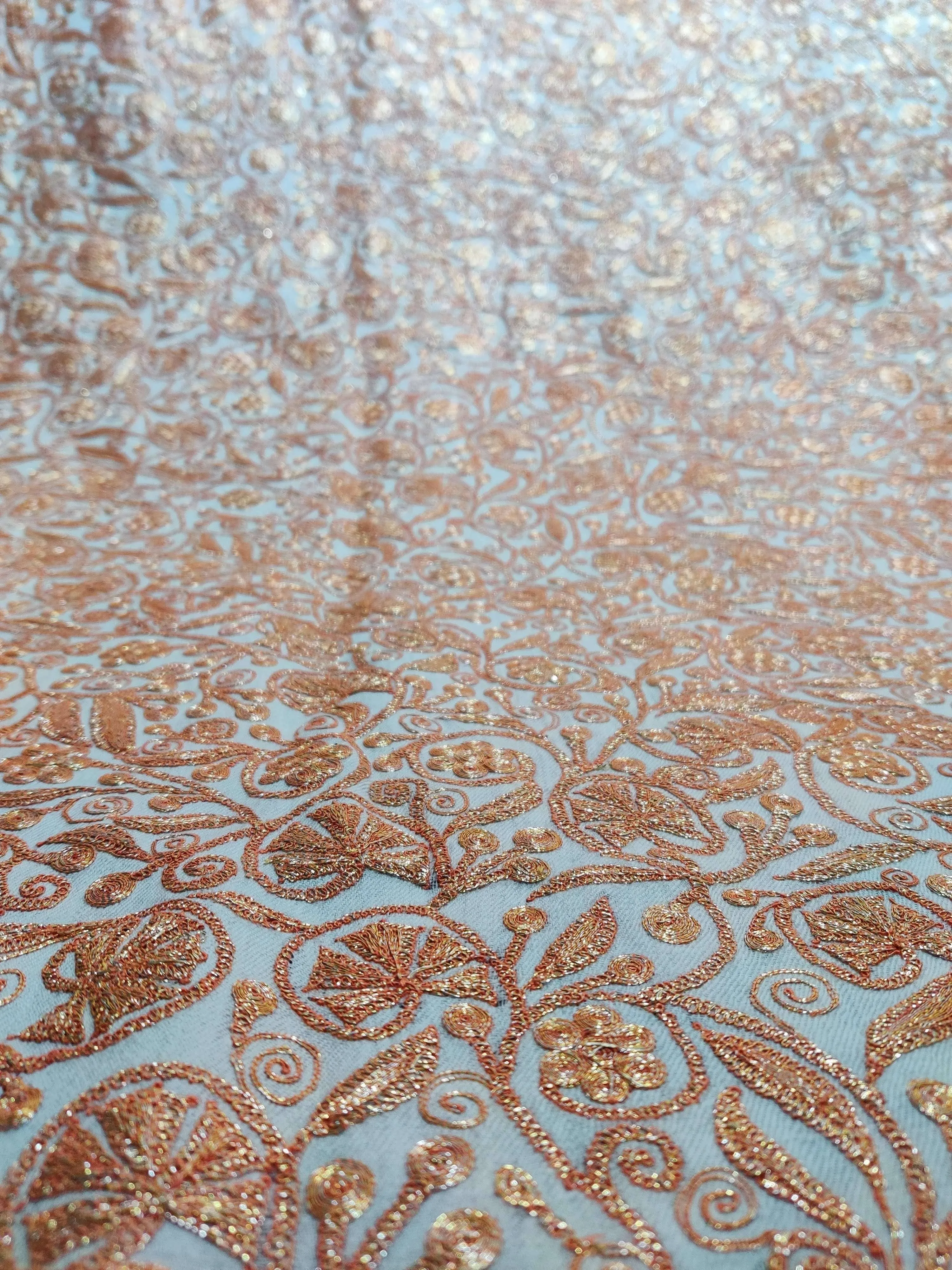 Tilla Embroidered Elegance: Floral Kashmiri Shawl