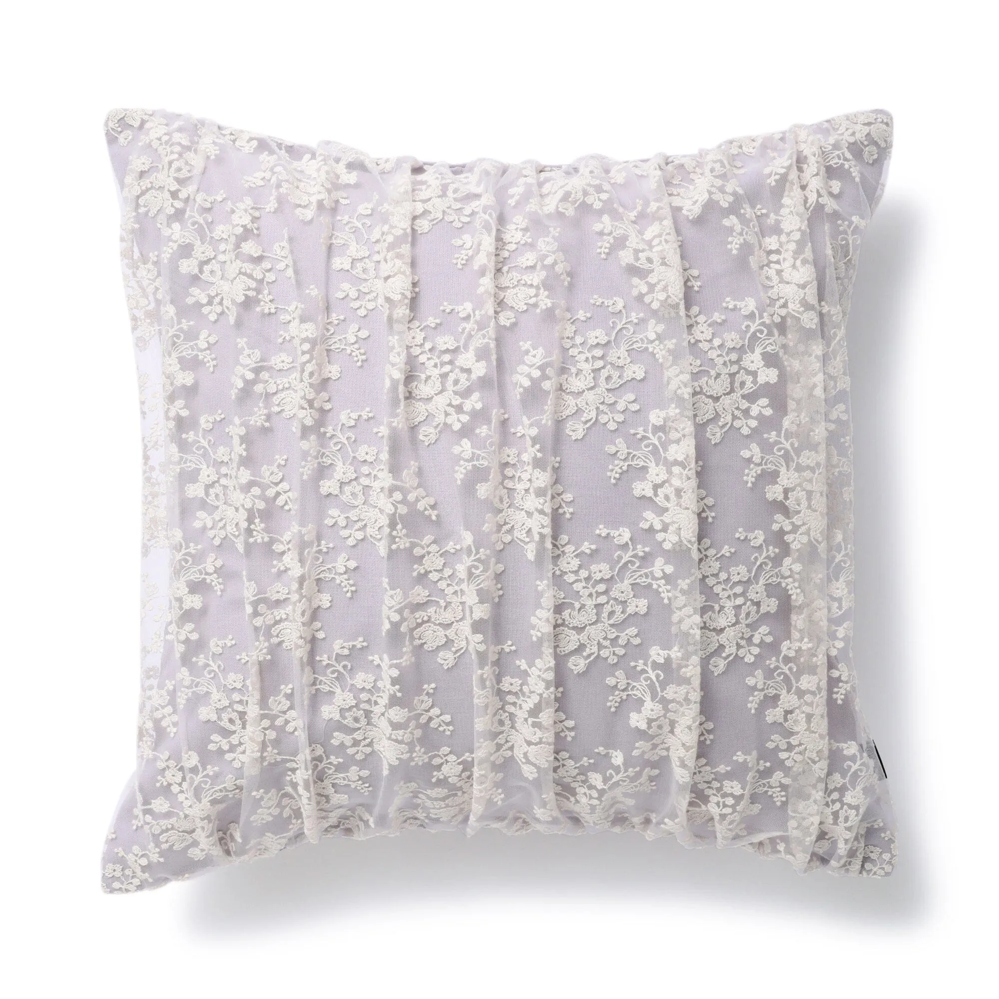 Tulle Flower Cushion Cover 450 X 450 Light Purple