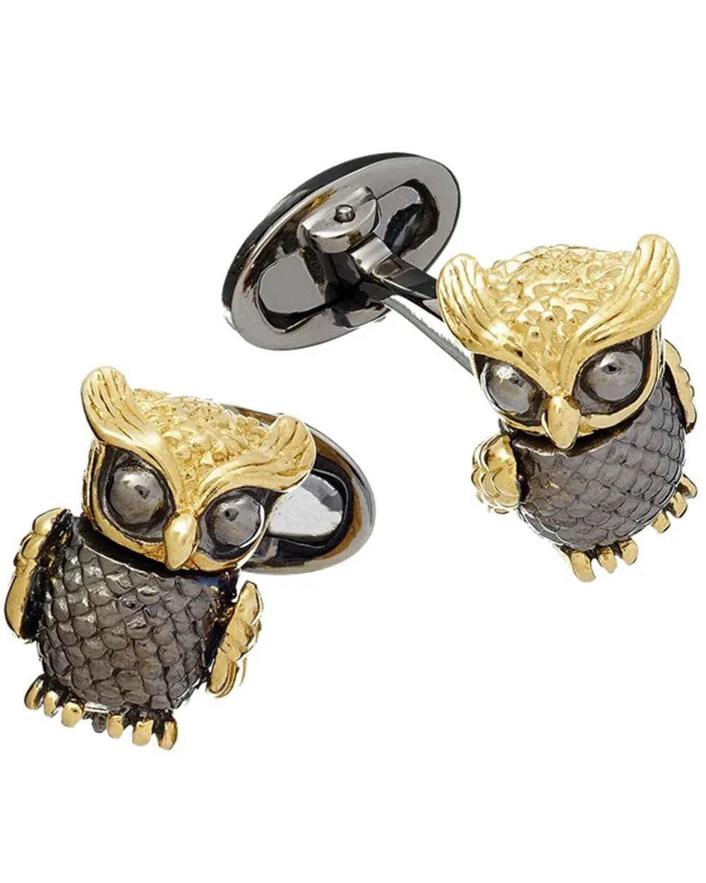 Two Tone Owl Cufflinks