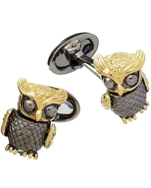 Two Tone Owl Cufflinks