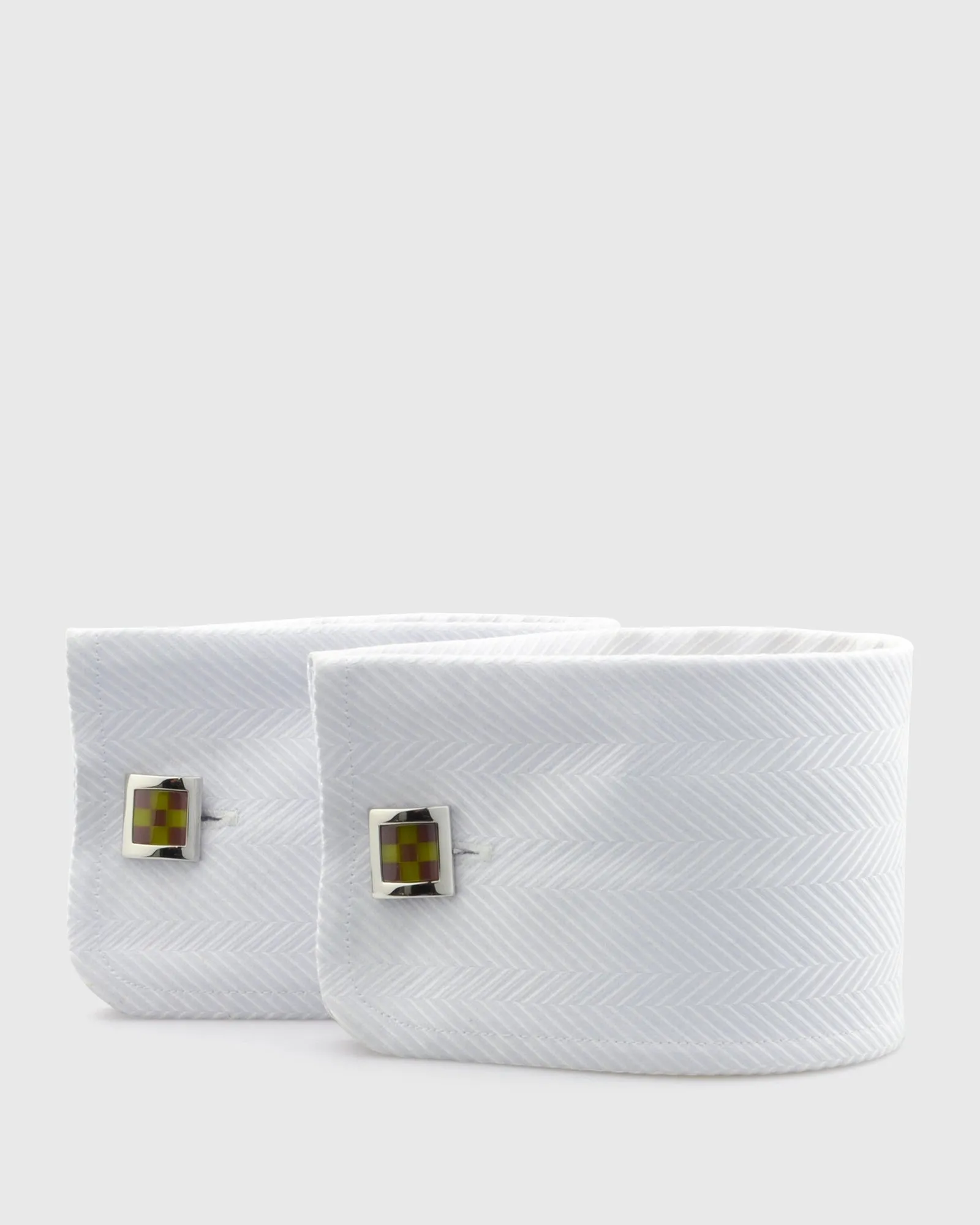 VINCENT & FRANKS VF22591GR CHECK CAT EYE CUFFLINKS
