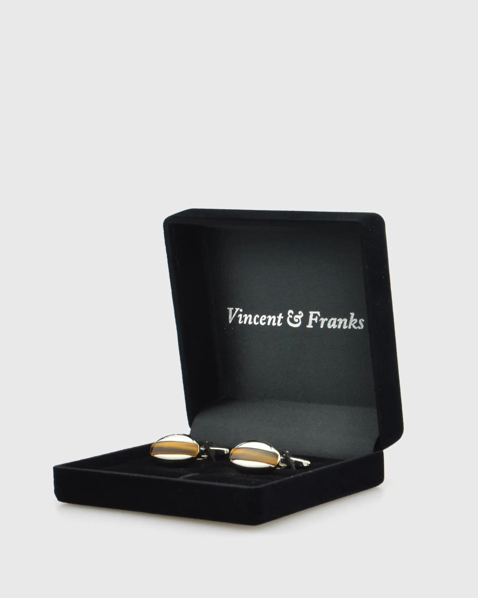 VINCENT & FRANKS VF23104 TIGER EYE CUFFLINKS