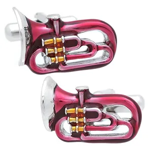 Wine Red Tuba Cufflinks