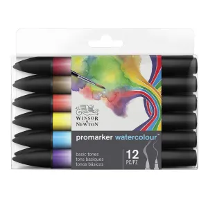 Winsor & Newton Water Colour Marker Set of 12 Basic
