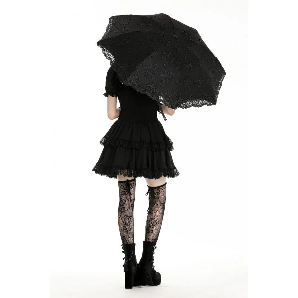 Women's Gothic Floral Embroidered Umbrella