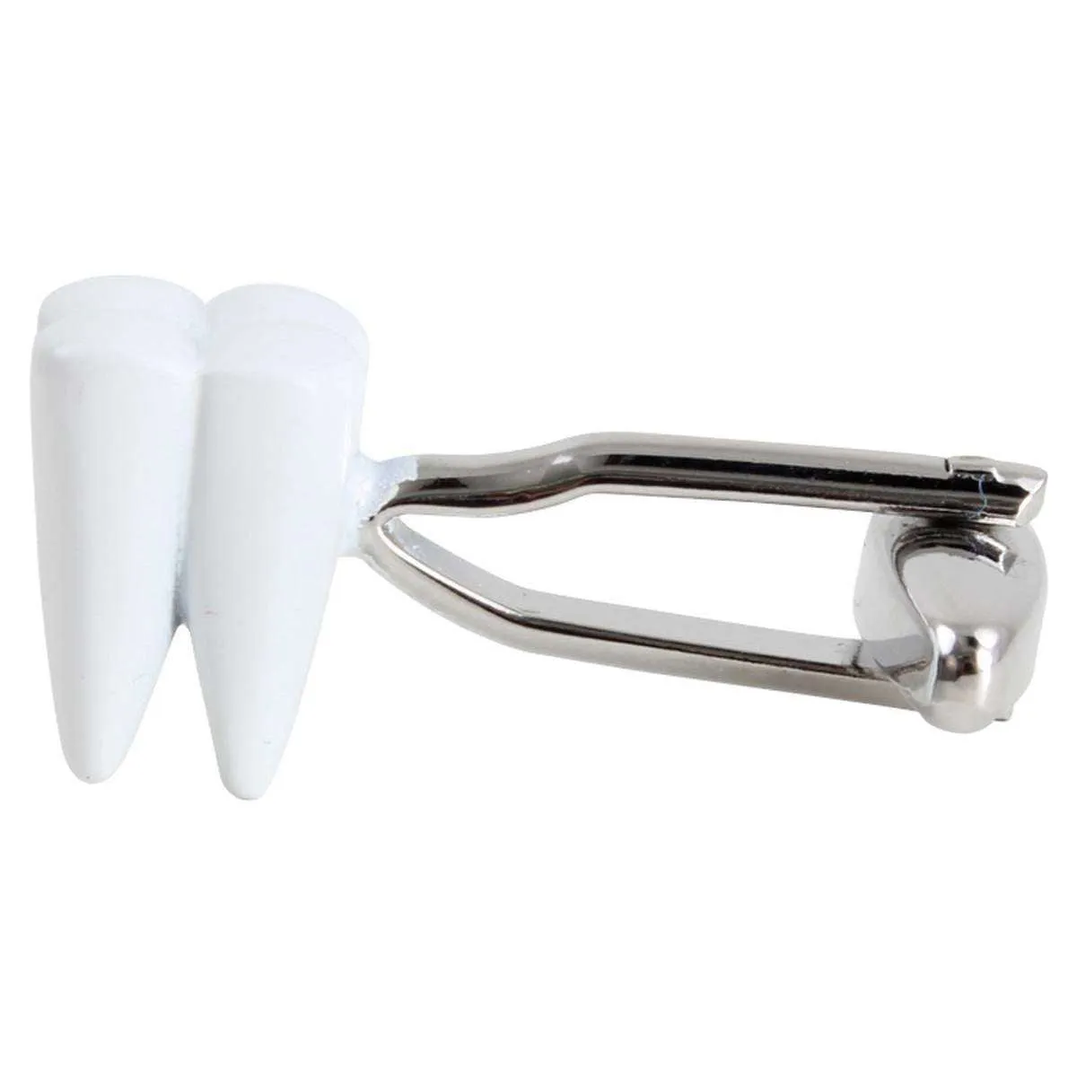 Zennor Dentist Tooth and Mirror Cufflinks - White/Silver